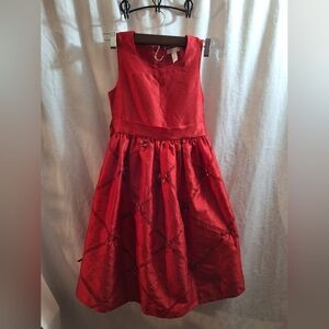 Girls Elegant Red Sleeveless Dress